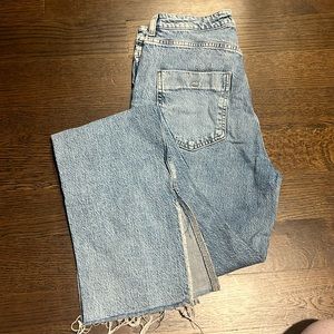 Zara Flare Leg Jeans with Slit High Waisted